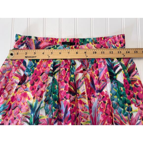 J.Crew A-Line Pull On Pleated Midi Skirt in Ratti Pineapple Print Size Women's 2 - Picture 5 of 8